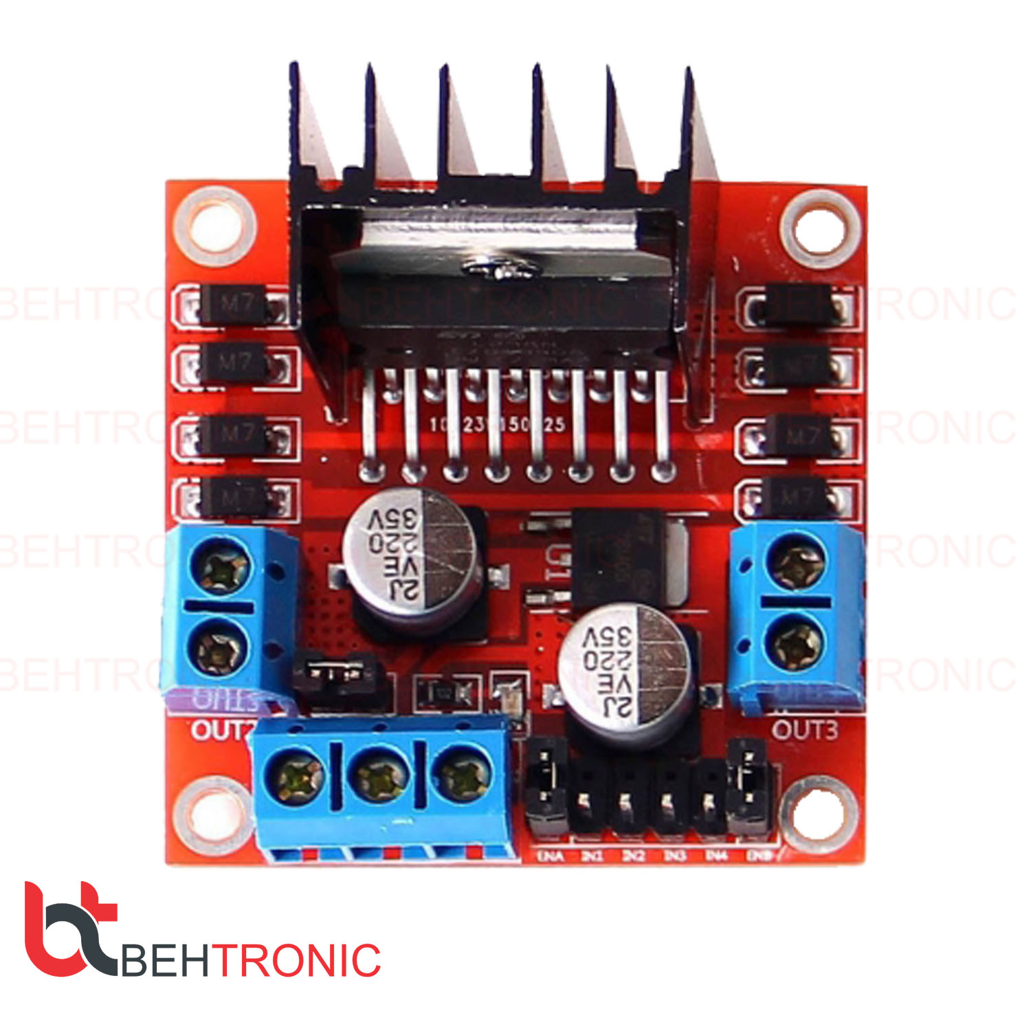 ماژول درایور موتور DC و استپر موتور Bipolar دو کاناله L298N